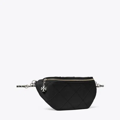 Tory Burch Fleming Nylon Belt Bag In Black