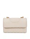 Tory Burch Fleming Quilted Leather Bag In Beis Claro