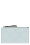 Tory Burch Fleming Quilted Leather Card Holder In Light Blue