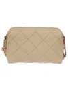 Tory Burch Borsa Crossbody Fleming Small In Pelle Trapuntata Colore Vaniglia In White