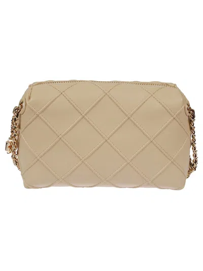 Tory Burch Fleming Quilted Leather Clutch Bag In Neutral