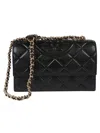 Tory Burch Fleming Quilted Leather Handbag In Black