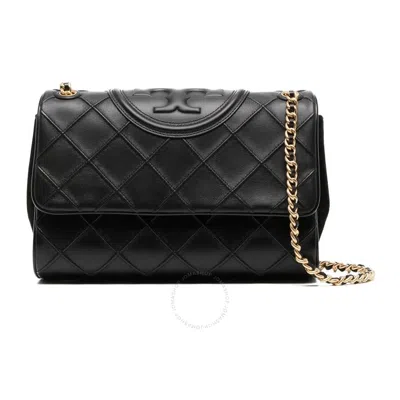 Tory Burch Soft Leather Shoulder Bag With Chain-link Strap In Black