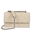 Tory Burch Fleming Quilted Leather Shoulder Bag In Neutral