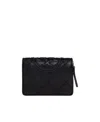 Tory Burch Fleming Quilted Leather Wallet In Black