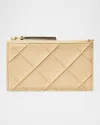Tory Burch Fleming Quilted Zip Leather Card Case