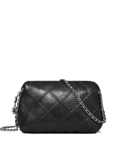 Tory Burch Fleming Quilted Mini Bag In Black