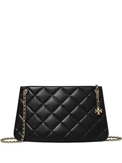 Tory Burch Fleming Quilted Shoulder Bag In Black