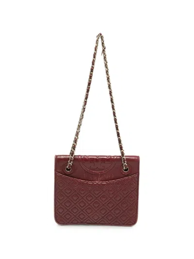Pre-owned Tory Burch Fleming Quilted Shoulder Bag In Red