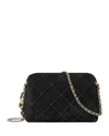 Tory Burch Mini Fleming Quilted Leather Shoulder Bag In Black