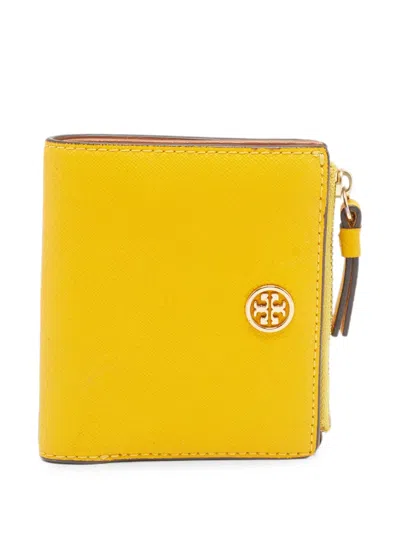 Pre-owned Tory Burch Fleming Quilted Wallet In Yellow