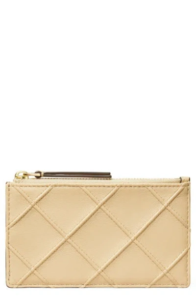 TORY BURCH TORY BURCH FLEMING QUILTED ZIP LEATHER CARD CASE