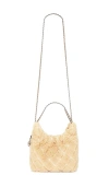 Tory Burch Fleming Shearling Mini Hobo Bag In Gold