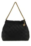 Tory Burch Mini Black Leather Fleming Shopping Handbag