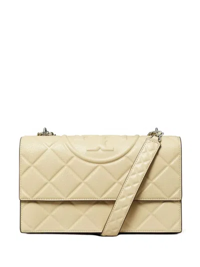 Tory Burch Fleming Shoulder Bag In Beige