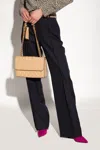 Tory Burch Fleming Leather Convertible Shoulder Bag In Beige