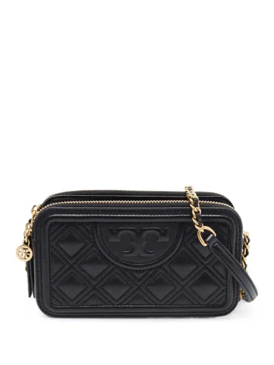 Pre-owned Tory Burch Fleming Shoulder Bag In Black
