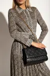 Tory Burch Soft Leather Shoulder Bag With Chain-link Strap In Black