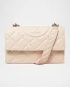 Tory Burch Fleming Small Convertible Leather Shoulder Bag In Pink