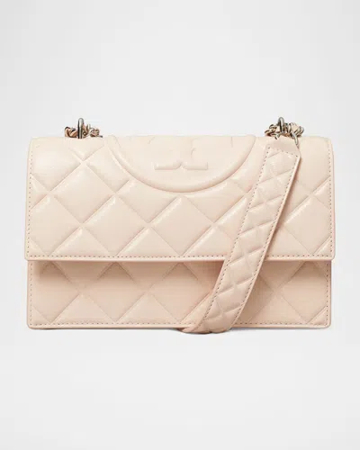 Tory Burch Fleming Small Convertible Leather Shoulder Bag In Pink