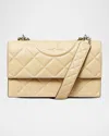 Tory Burch Fleming Small Convertible Leather Shoulder Bag In Vanilla Soft Serve