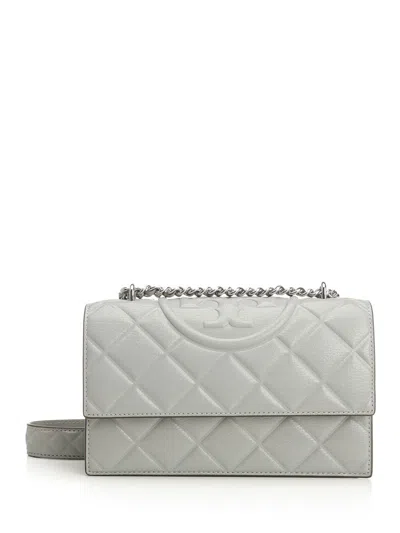 Tory Burch Fleming Small Convertible Shoulder Bag Shoulder Bags Grey
