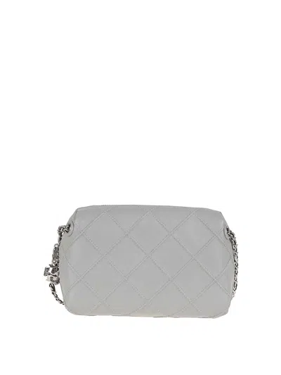 Tory Burch Fleming Small Crossbody Bag In Gray