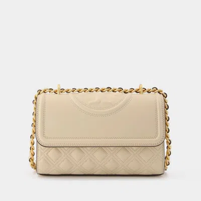 Tory Burch Fleming Small Hobo Bag In Beige