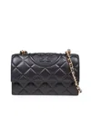 Tory Burch Fleming Small Leather Crossbody Bag Color Black