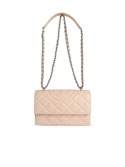 Tory Burch Fleming Small Pink Leather Crossbody Bag
