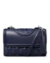 Tory Burch Fleming Small Quilted Leather Convertible Shoulder Bag In Blue