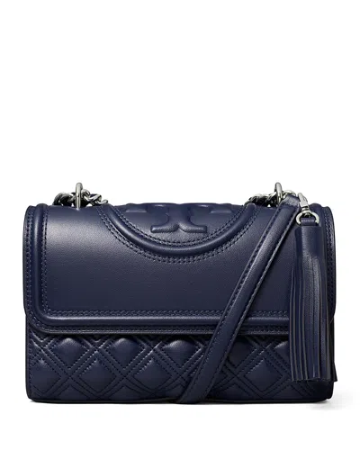 Tory Burch Fleming Small Quilted Leather Convertible Shoulder Bag In Blue