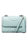 Tory Burch Fleming Small Quilted Leather Convertible Shoulder Bag In Mist