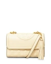 Tory Burch Fleming Small Quilted Leather Convertible Shoulder Bag In New Cream
