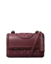 Tory Burch Fleming Small Convertible Shoulder Bag Albarossa In Wine/silver