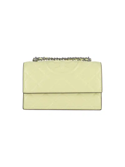 Tory Burch Fleming Small Shoulder Bag In Yellow