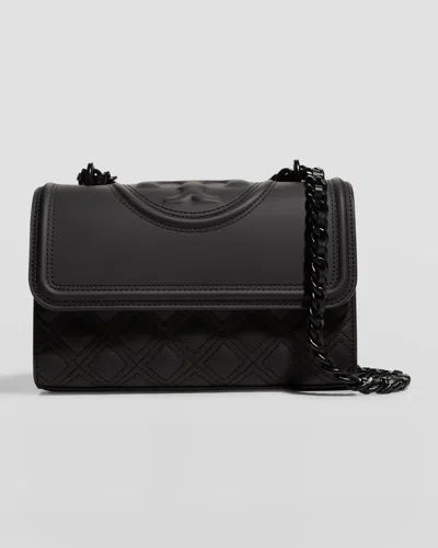 Tory Burch Fleming Small Tonal Convertible Shoulder Bag In Black
