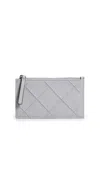 Tory Burch Fleming Soft Caviar Zip Card Case Slate In Slate