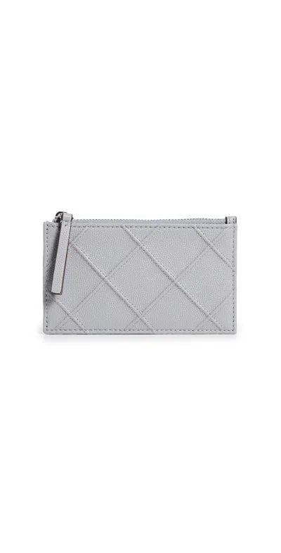 Tory Burch Fleming Soft Caviar Zip Card Case Slate