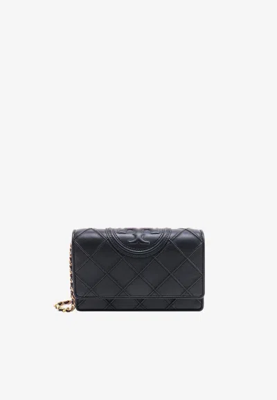 Tory Burch Fleming Soft Chain Clutch In Black