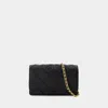 Tory Burch Fleming Soft Chain Wallet In Black