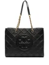 Tory Burch Fleming Soft Chain Tote In 黑色