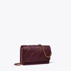 Tory Burch Fleming Soft Chain Wallet In Burgundy