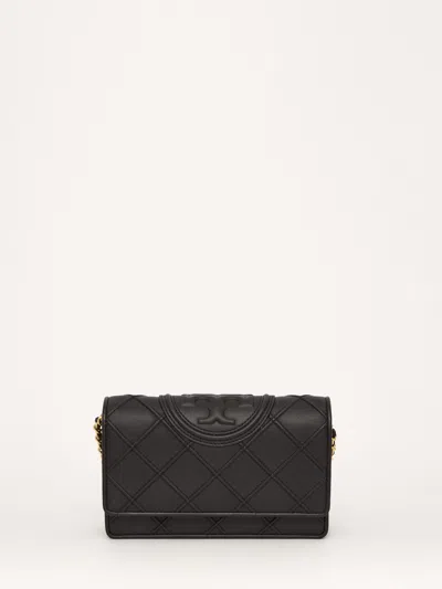 Tory Burch Fleming Soft Chain Wallet Bag In Black