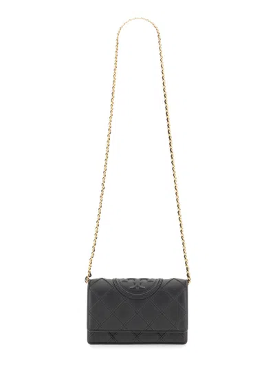 Tory Burch Fleming Soft Chain Wallet In Black