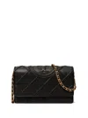 Tory Burch Fleming Soft Chain Wallet In Black