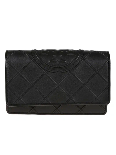 Tory Burch Fleming Soft Chain Wallet In Black