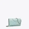 Tory Burch Fleming Soft Chain Wallet In Geyser