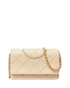 Tory Burch Fleming Soft Chain Wallet In New Cream/brass