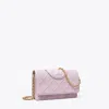 Tory Burch Fleming Soft Chain Wallet In Pale Purple